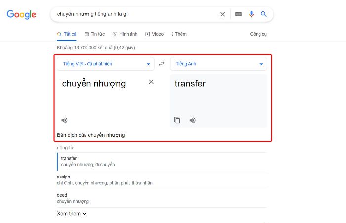 Chuyển nhượng tiếng anh là gì? Và các từ vựng liên quan
