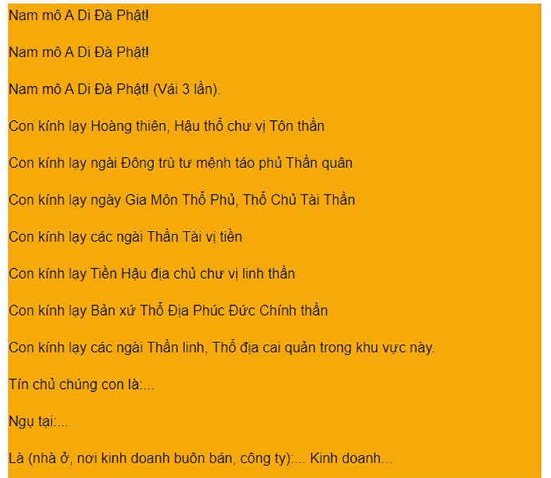 Bài cúng Thần Tài hàng ngày và cách cúng đúng chuẩn