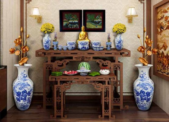 Bàn thờ phật gồm những gì? Nên đặt bàn thờ phật ở vị trí như thế nào?
